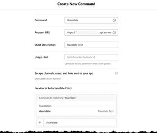 Image showing create slash command.