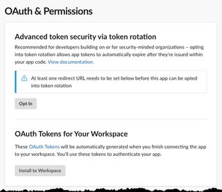 Image showing the OAuth install to workspace