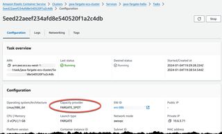 Image showing ECS task configuration overview.