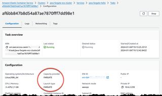 Image showing ECS task configuration overview.