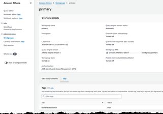 Athena workgroup tags