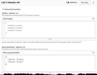 Image showing the http endpoint query parameters.