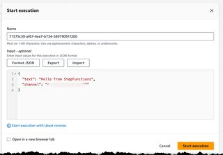 Image showing the slack StepFunction invocation.