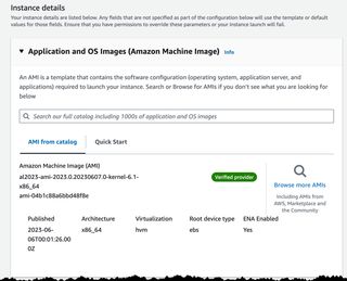 Image showing the first part of instance launch.