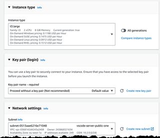 Image showing the first part of instance launch.