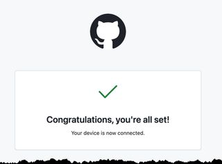 Image showing GitHub success page.
