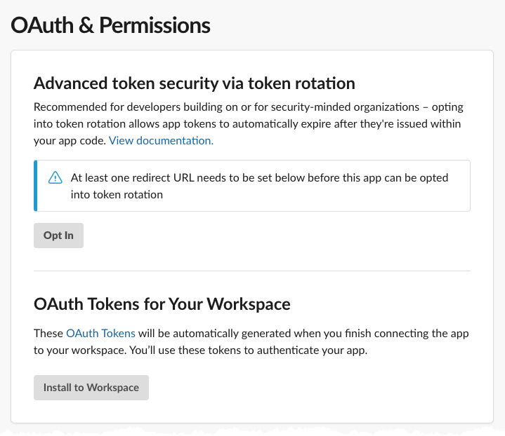 Image showing the OAuth install to workspace