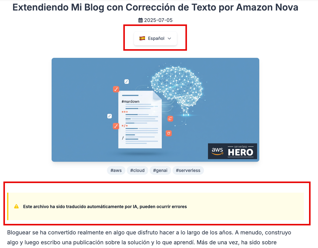 Diseño del menú desplegable de idioma de la cuadrícula de publicaciones