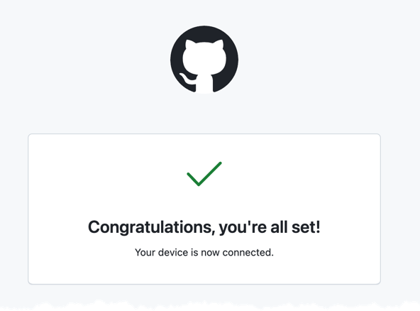 Image showing GitHub success page.